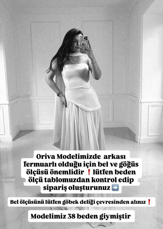 Oriva Korseli Şifon Fular Detaylı Bebe Mavi Abiye Elbise 36
